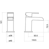 Trisen Warley Chrome Mini Single Lever Mono Basin Mixer