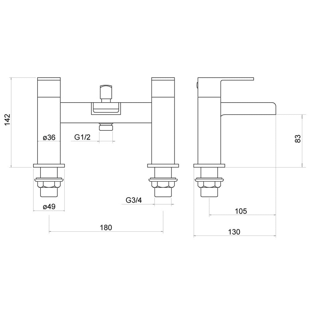 Trisen Warley Lever Bath Shower Mixer & Kit