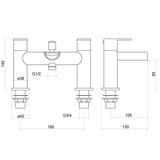 Trisen Ganton Chrome Lever Bath Shower Mixer & Kit