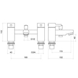Trisen Arden Chrome Lever Bath Shower Mixer & Kit