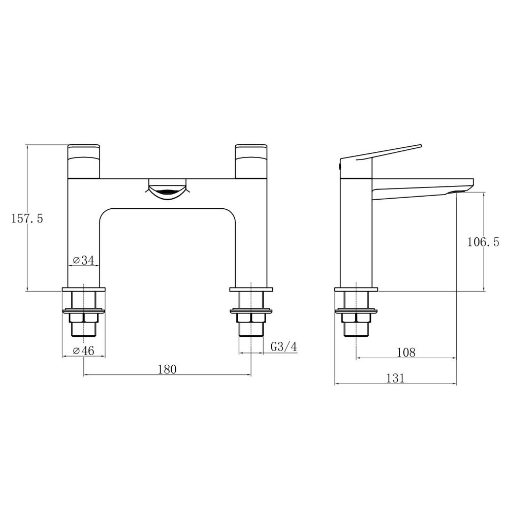 Trisen Black Bath Filler Tap Roveri Black