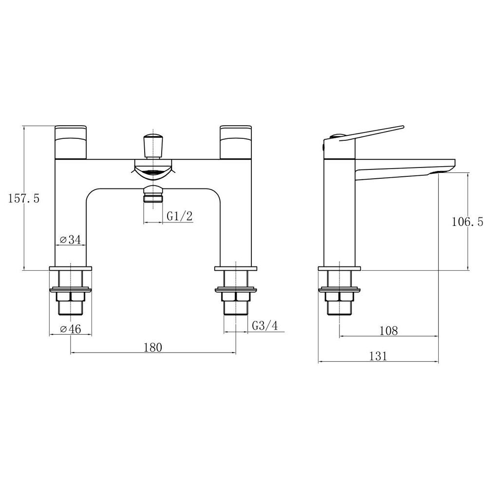 Trisen Roveri Brushed Brass Bath Shower Mixer