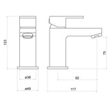 Trisen Kawa Black Mini Lever Mono Basin Mixer