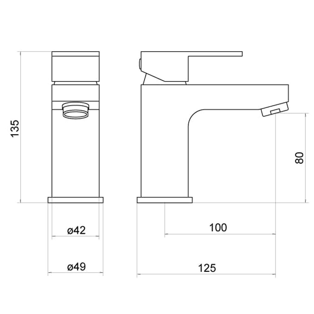 Trisen Kawa Black Lever Mono Basin Mixer