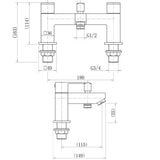 Trisen Kawa Black Bath Shower Mixer Black