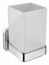 Trisen Chrome Tumbler Holder With Glass Tumbler