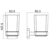 Trisen Chrome Tumbler Holder With Glass Tumbler