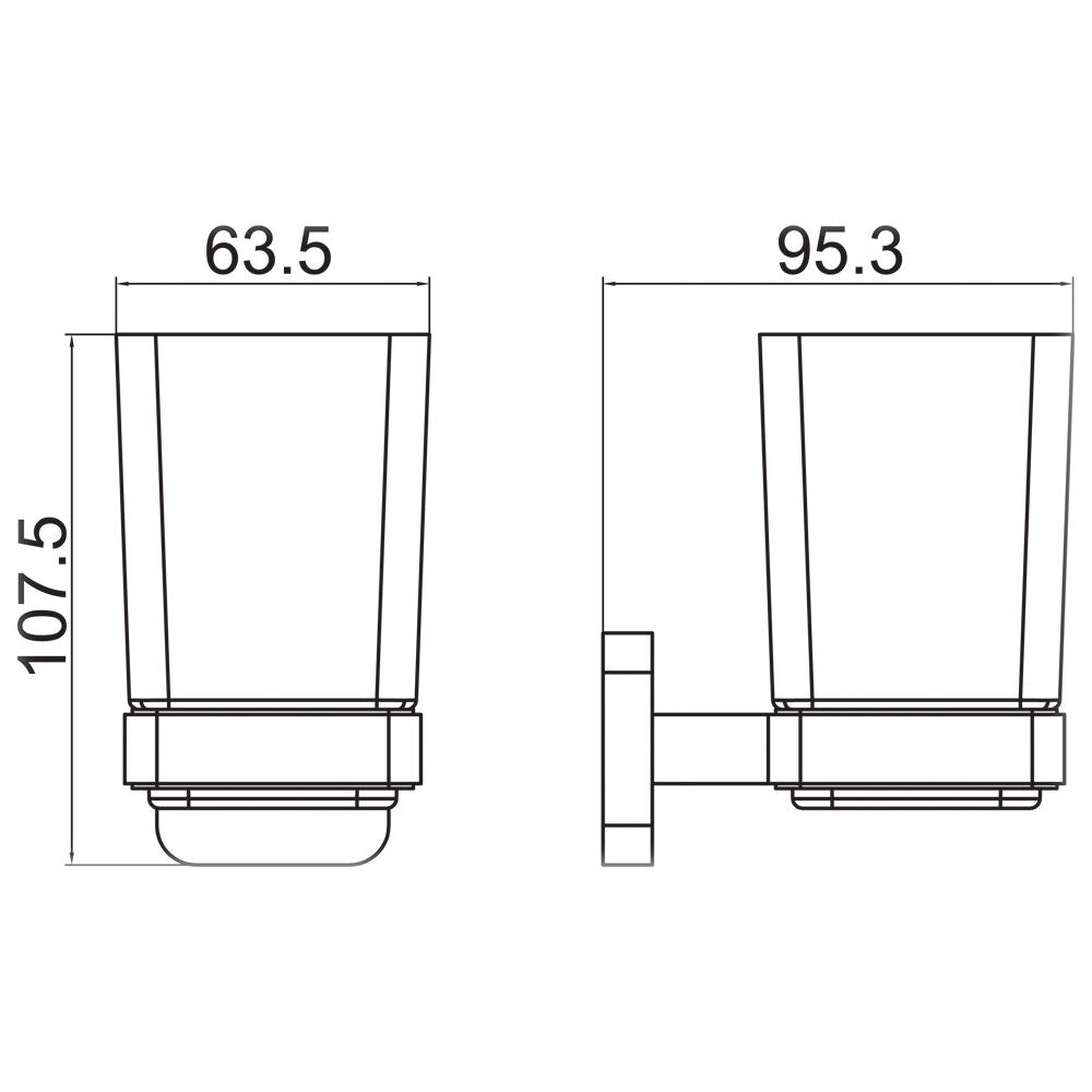 Trisen Matt Black Tumbler Holder With Glass Tumbler