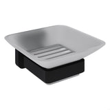 Trisen Matt Black Soap Holder With Glass