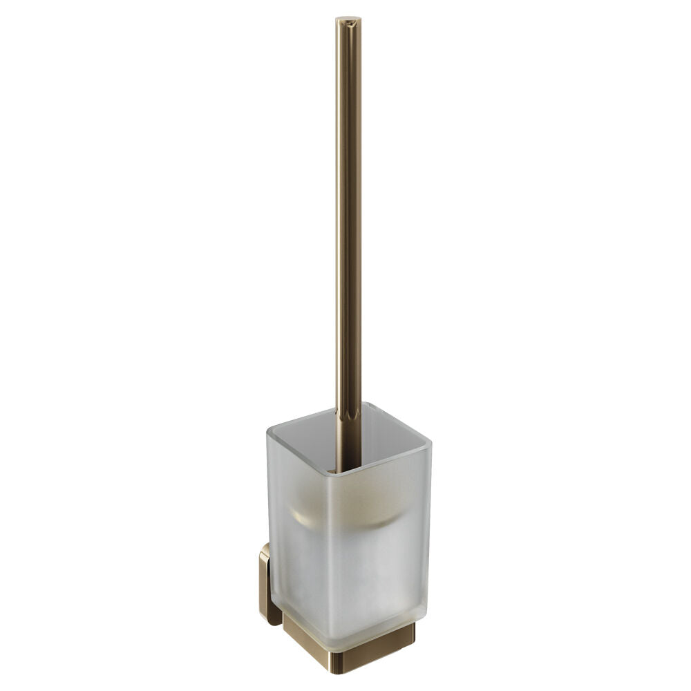 Trisen Brushed Brass Toilet Brush Holder With Glass