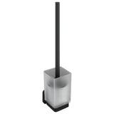 Trisen Matt Black Toilet Brush Holder With Glass