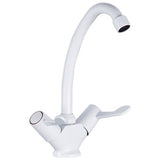 Trisen White Dual Lever Sink Mixer
