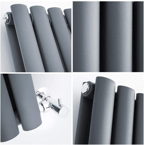 Modern Splash Oval Column Anthracite Radiator Details

