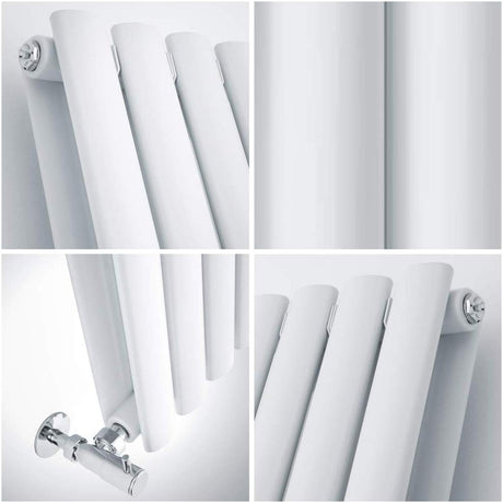 Modern Splash Oval Column White Radiator Details
