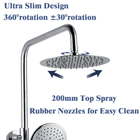 Modern Splash Chrome Thermostatic Shower Mixer-H-09B