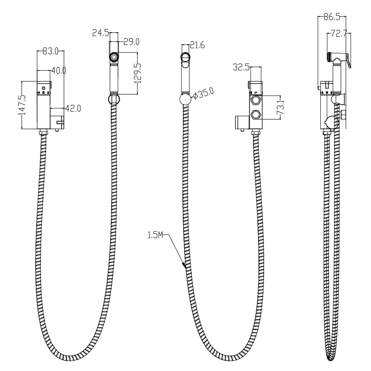 Modern Splash Thermostatic Shower Mixer