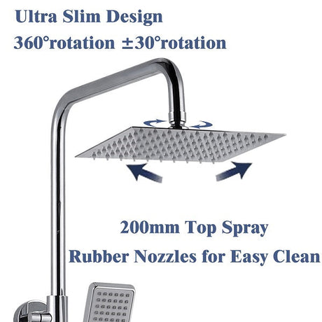 Modern Splash Steel Thermostatic Shower Mixer-H-09A