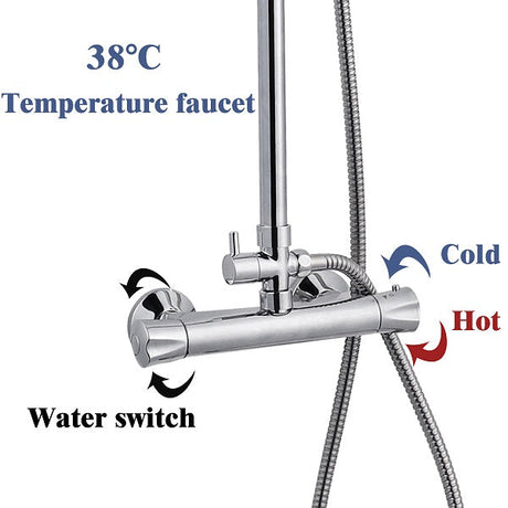Modern Splash Steel Thermostatic Shower Mixer-H-09A