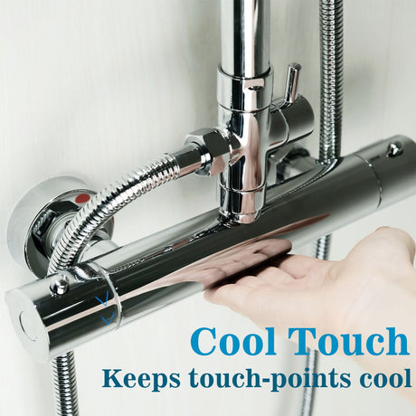 Modern Splash Steel Thermostatic Shower Mixer-H-13C