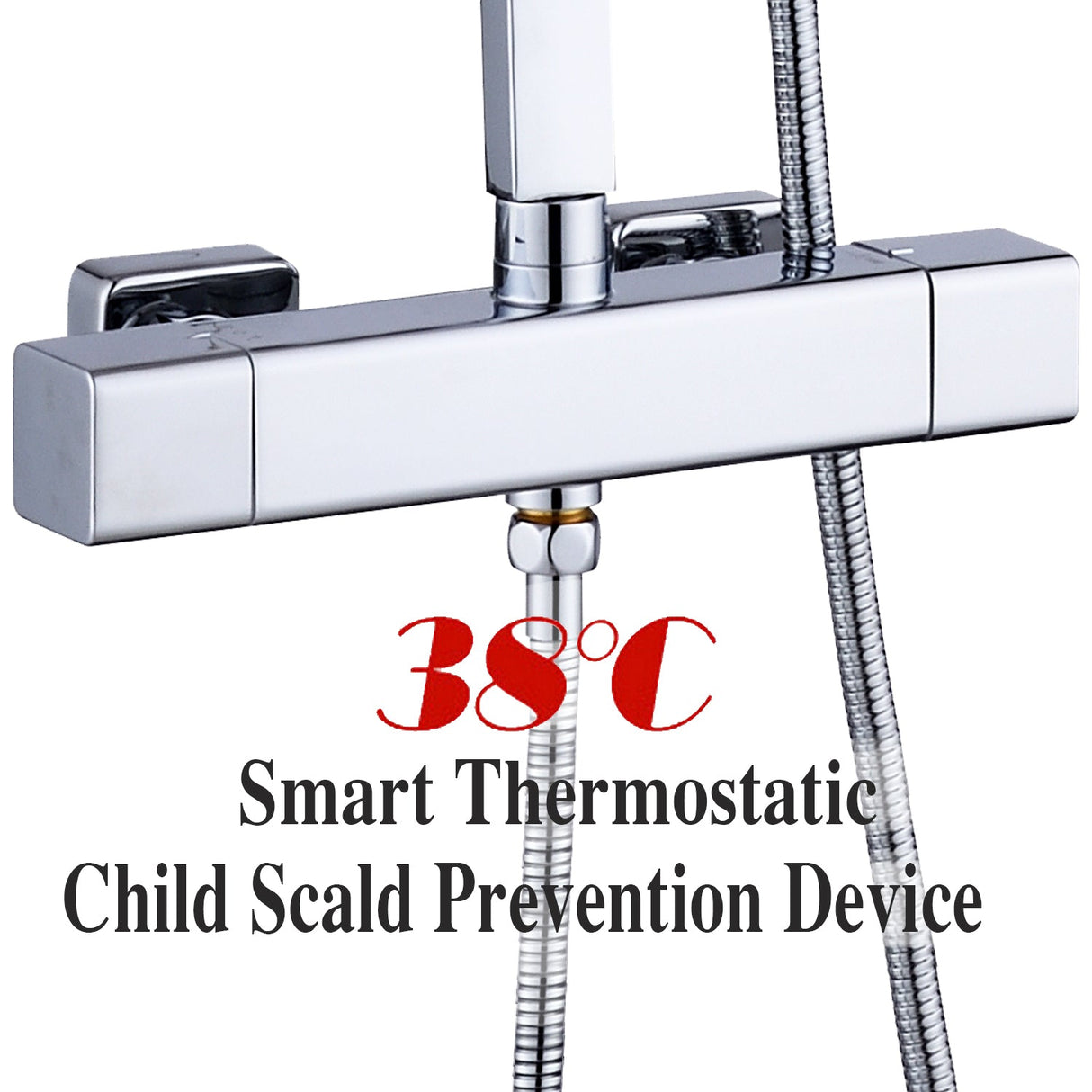 Modern Splash Chrome Thermostatic Shower