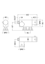 Modern Splash Chrome Vertical Thermostatic Bar Shower Valve