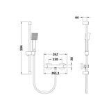 Modern Splash choice Chrome Square Bar Shower Valve and Rail Kit