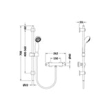 Modern Splash choice Chrome Round Bar Shower Valve and Rail Kit