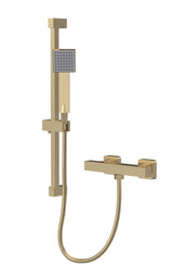 Modern Splash choice Brushed Brass Square Bar Shower Valve and Rail Kit