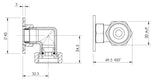 Chrome Back To Wall Shower Elbow