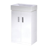 Modern Splash 450mm Gloss White 2 Door Floor Standing Vanity Unit