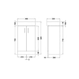 Modern Splash 450mm Gloss White 2 Door Floor Standing Vanity Unit