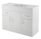Modern Splash 1000mm Gloss White 3 Door 2 Drawer Floor Standing Cabinet With Basin