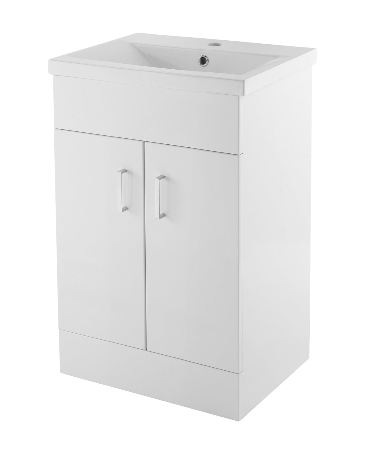 Modern Splash Eden 500mm Gloss White 2 Door Floor Standing Cabinet With Basin