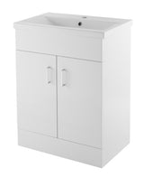 Modern Splash Eden 600mm Gloss White 2 Door Floor Standing Cabinet With Basin