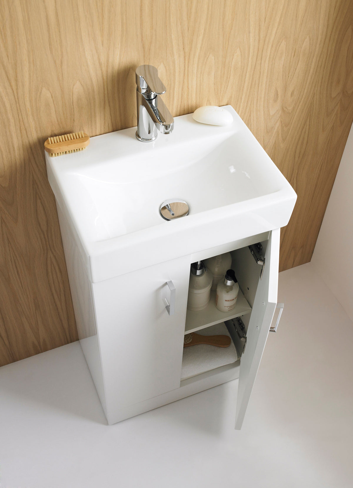 Modern Splash 450mm Gloss White 2 Door Wall Hung Vanity Unit