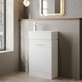Modern Splash 485mm Gloss White 1 Door Compact Floor Standing Cabinet With Basin