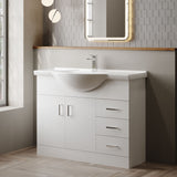 Modern Splash 1050mm Gloss White 2 Door 3 Drawer Floor Standing Cabinet With U-Shaped Basin