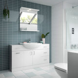 Modern Splash 1200mm Gloss White 3 Door 3 Drawer Floor Standing Cabinet With U-Shaped Basin