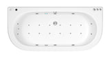 Modern Splash  1700mm Back to Wall Double Ended 11 Jet Hydrotherapy Whirlpool Bath With Light