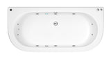 Modern Splash  1700mm Back to Wall Double Ended 11 Jet Whirlpool Bath With Light