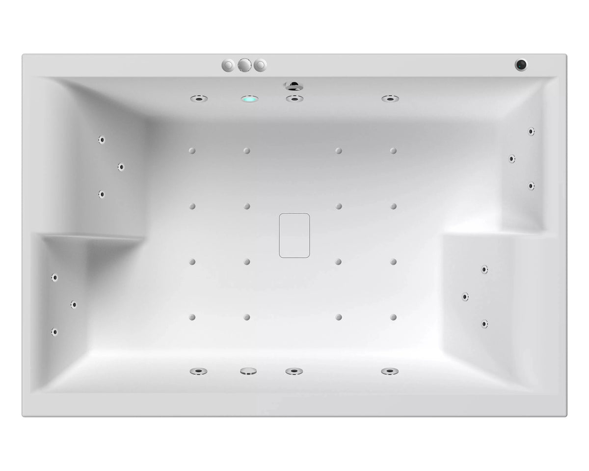 Modern Splash  1800mm Inset Double Ended 18 Jet Hydrotherapy Whirlpool Bath With Light