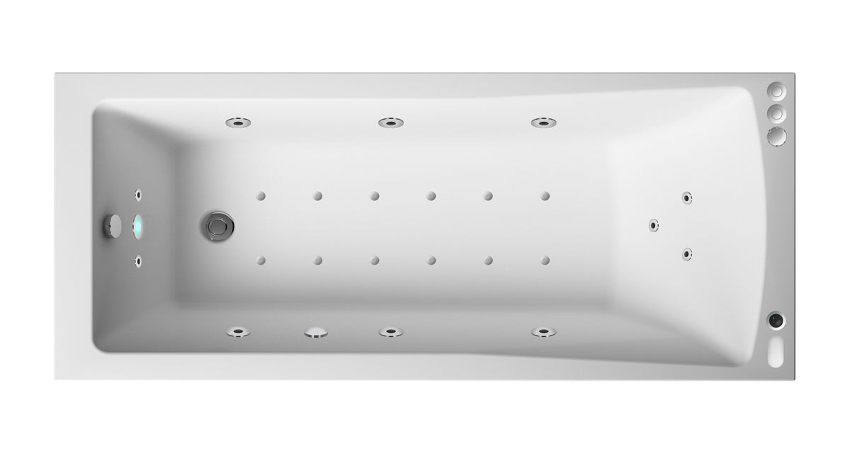 Modern Splash  1400mm Single Ended 11 Jet Hydrotherapy Whirlpool Bath With Light