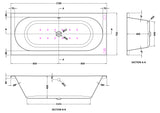 Modern Splash  1700mm Double Ended Hydrotherapy Whirlpool Bath