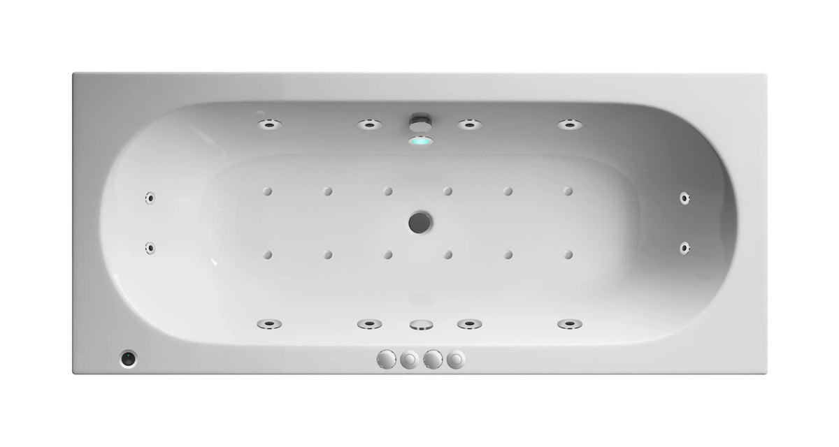 Modern Splash  1700mm Double Ended 12 Jet Hydrotherapy Whirlpool Bath With Light