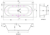 Modern Splash  1700mm Double Ended 12 Jet Whirlpool Bath