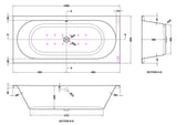 Modern Splash  1800mm Double Ended Hydrotherapy Whirlpool Bath