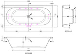 Modern Splash  1800mm Double Ended 12 Jet Hydrotherapy Whirlpool Bath
