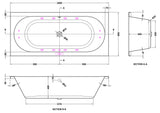 Modern Splash  1800mm Double Ended 12 Jet Whirlpool Bath