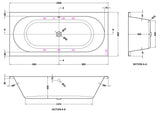 Modern Splash  1800mm Double Ended 6 Chrome Jet Whirlpool Bath