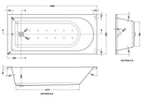 Modern Splash  1800mm Single Ended Hydrotherapy Whirlpool Bath